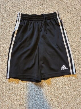 adidas Black Shorts with White Stripes